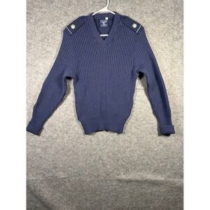 Citadel‎ Wool Commando Sweater Mens Size 42 Blue Military Style Made England